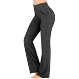 Women's High Waist Yoga Leggings with Pockets Workout Fitness Pants Stretch Casual Sports Trousers - Black 4XL In Australia - Darrahopens