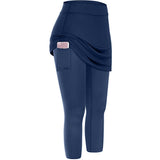 Women's High Stretch Yoga Pants Side Pocket Sports Running Fitness Casual Workout Pants - Navy Blue M In Australia - Darrahopens