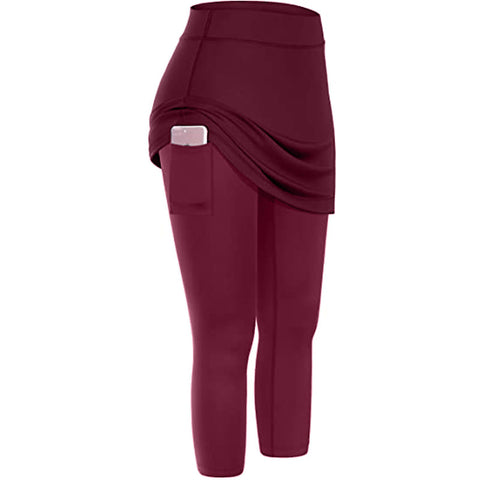 Women's High Stretch Yoga Pants Side Pocket Sports Running Fitness Casual Workout Pants - Red L In Australia - Darrahopens