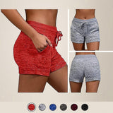Women's Drawstring Yoga Shorts Quick Dry Workout Running Shorts Stretch Fitness Sports Pants Black - M In Australia - Darrahopens