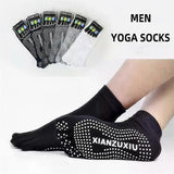Women's Non Slip Yoga Socks Open Toe Five Finger Grip Socks Combed Cotton Pilates Dance Fitness Socks - White In Australia - Darrahopens