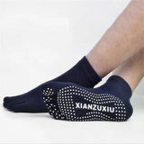 Women's Non Slip Yoga Socks Open Toe Five Finger Grip Socks Combed Cotton Pilates Dance Fitness Socks - White