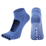 Women's Non Slip Yoga Socks Open Toe Five Finger Grip Socks Combed Cotton Pilates Dance Fitness Socks - Gray In Australia - Darrahopens