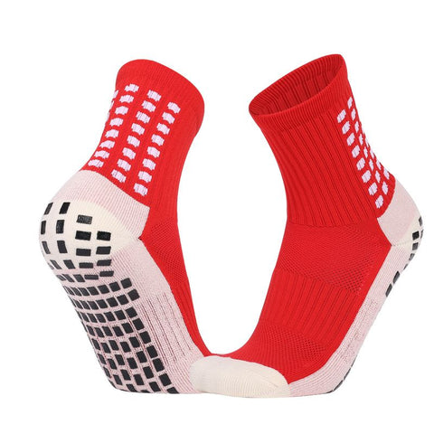 Non Slip Football Socks Grip Sports Socks Thick Towel Bottom Soccer Socks for Men Boys Adult Kids - Red S In Australia - Darrahopens