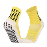 Non Slip Football Socks Grip Sports Socks Thick Towel Bottom Soccer Socks for Men Boys Adult Kids - Yellow S In Australia - Darrahopens