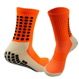 Non Slip Football Socks Grip Sports Socks Thick Towel Bottom Soccer Socks for Men Boys Adult Kids - Orange S In Australia - Darrahopens