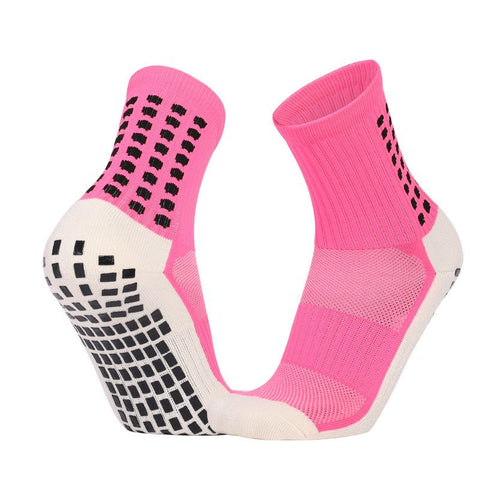 Non Slip Football Socks Grip Sports Socks Thick Towel Bottom Soccer Socks for Men Boys Adult Kids - Pink S In Australia - Darrahopens