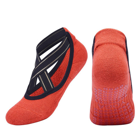 Women's Grip Yoga Socks Non Slip Pilates Socks Combed Cotton Ballet Dance Fitness Exercise Socks One Size 35-40