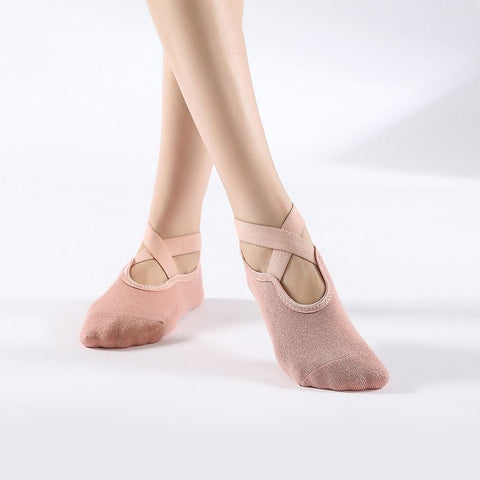 Women's Cotton Non Slip Yoga Socks Grip Pilates Socks Terry Bottom Fitness Dance Workout Socks - Pink In Australia - Darrahopens