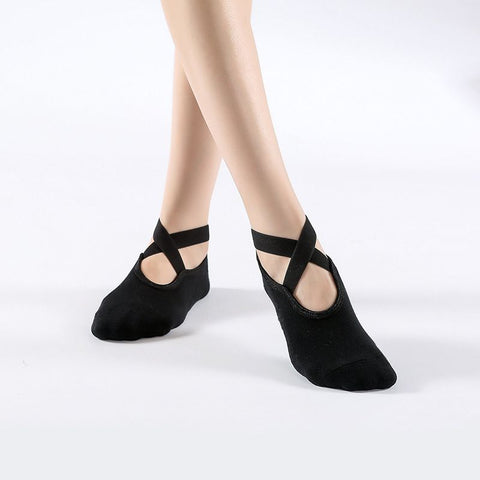 Women's Cotton Non Slip Yoga Socks Grip Pilates Socks Terry Bottom Fitness Dance Workout Socks - Black In Australia - Darrahopens