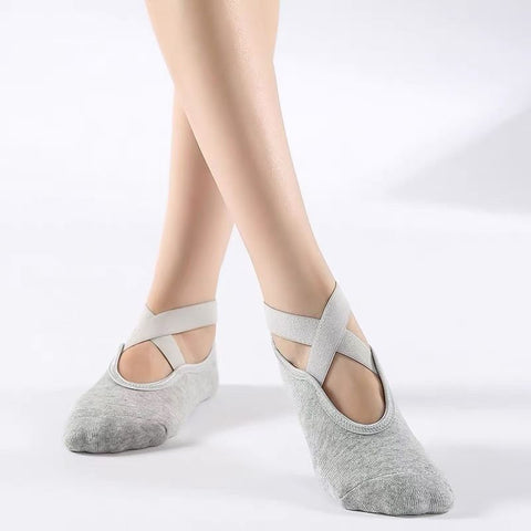 Women's Cotton Non Slip Yoga Socks Grip Pilates Socks Terry Bottom Fitness Dance Workout Socks - Gray In Australia - Darrahopens