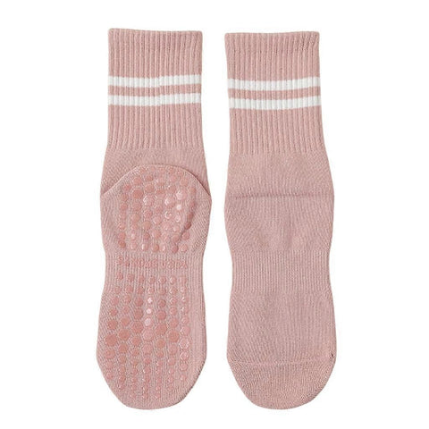 Women's Cotton Grip Yoga Socks Non Slip Pilates Socks Fitness Dance Workout Sports Socks Pink
