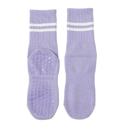 Women's Cotton Grip Yoga Socks Non Slip Pilates Socks Fitness Dance Workout Sports Socks Purple In Australia - Darrahopens