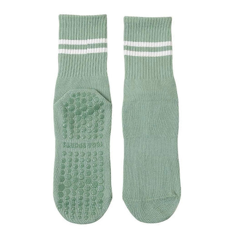 Women's Cotton Grip Yoga Socks Non Slip Pilates Socks Fitness Dance Workout Sports Socks Green In Australia - Darrahopens