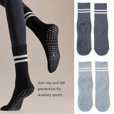 Women's Cotton Grip Yoga Socks Non Slip Pilates Socks Fitness Dance Workout Sports Socks Blue In Australia - Darrahopens