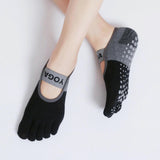 Women's Five Finger Toe Socks Non Slip Yoga Grip Socks Pilates Fitness Dance Sports Socks - Black In Australia - Darrahopens