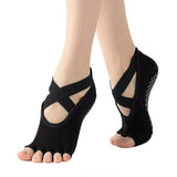 Women's Five Toe Yoga Socks Open Toe Non Slip Grip Socks Pilates Ballet Dance Fitness Exercise Socks Black In Australia - Darrahopens