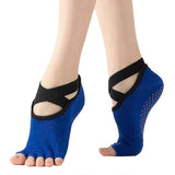 Women's Five Toe Yoga Socks Open Toe Non Slip Grip Socks Pilates Ballet Dance Fitness Exercise Socks Dark Blue In Australia - Darrahopens