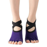 Women's Five Toe Yoga Socks Open Toe Non Slip Grip Socks Pilates Ballet Dance Fitness Exercise Socks Dark Purple In Australia - Darrahopens