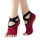 Women's Five Toe Yoga Socks Open Toe Non Slip Grip Socks Pilates Ballet Dance Fitness Exercise Socks Red In Australia - Darrahopens