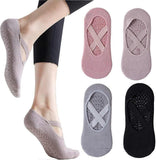 4 Pairs Yoga Socks Pilates Socks for Women Girls Non Slip for Yoga Pilates Dance Fitness