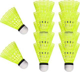 Durable Nylon Badminton Shuttlecocks Indoor Outdoor Training Recreational Yellow 12 Pack