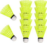 Durable Nylon Badminton Shuttlecocks Indoor Outdoor Training Recreational Yellow 12 Pack