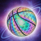 Reflective Luminous Glow Basketball Wear-Resistant PU Big hexagon 1Pc