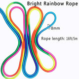 16Ft Adjustable Multi Person Long Jump Rope Wooden Handle Colorful Fitness Equipment