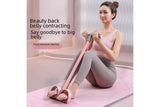 6-Tube Natural Rubber Resistance Band Trainer Full Body Abdominal Waist Leg Fitness Set - Gray Green
