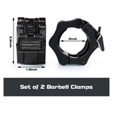 Barbell Clamps Black 2 Inch Quick Release Weight Bar Collars 1 Pair
