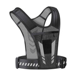 Reflective Running Vest One Size Mesh Lightweight Adjustable Breathable with Phone Pocket 1pc