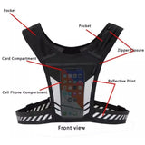 Reflective Running Vest One Size Mesh Lightweight Adjustable Breathable with Phone Pocket 1pc