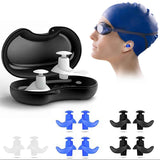 6-Pairs Reusable Silicone Ear Plugs - Waterproof for Swim Surf Shower & Water Sports - Adults