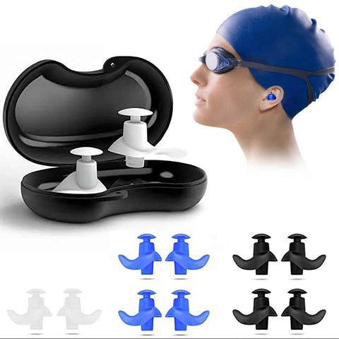 6-Pairs Reusable Silicone Ear Plugs - Waterproof for Swim Surf Shower & Water Sports - Adults