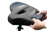 Noseless Bike Seat Cushion for Men & Women Comfortable Saddle for Peloton Bikes Exercise Bikes Electric Bikes Cruiser Bikes - Balck&Blue