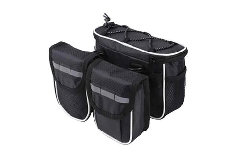 Detachable Bicycle Front Frame Tube Crossbody Storage Bag Black