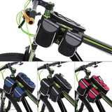 Detachable Bicycle Front Frame Tube Crossbody Storage Bag Gray