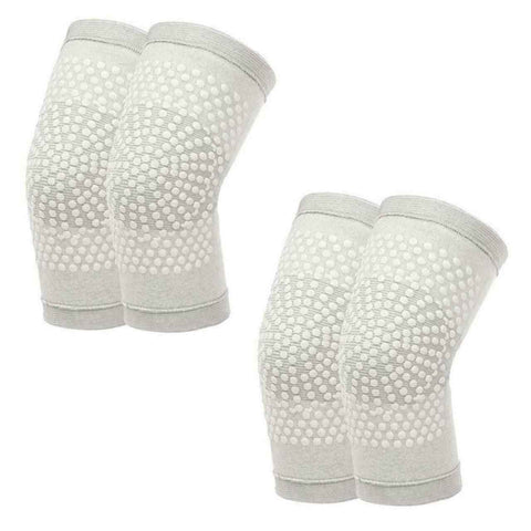 Self Heating Knee Pads Grey Compression Support Sleeves for Arthritis Joint Pain Relief Sports Recovery 2 Pair L
