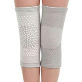 Self Heating Knee Pads Grey Compression Support Sleeves for Arthritis Joint Pain Relief Sports Recovery 2 Pair L