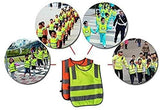 Kids Safety Vest Reflective High Visibility Vest Breathable Traffic Vest Costume Construction Vest Elastic Strap Safety Vest Neon Yellow Purpose for Running Cycling Jogging 5PCS - Red