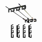 6-Rod Wall Mount Fishing Rod Holder Horizontal Black Fishing Rod Storage Rack