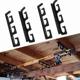 6-Rod Wall Mount Fishing Rod Holder Horizontal Black Fishing Rod Storage Rack