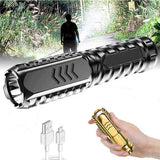 Camping Flashlight Multifunctional Rechargeable Flashlight for Outdoor - Gold
