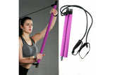 Portable Pilates Stretch Rope Gym Stick Yoga Exercise Bar Pilates Trainer Rope - Pink