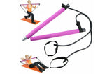 Portable Pilates Stretch Rope Gym Stick Yoga Exercise Bar Pilates Trainer Rope - Pink
