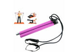Portable Pilates Stretch Rope Gym Stick Yoga Exercise Bar Pilates Trainer Rope - Purple