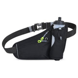 Sport Hydration Belt Bag Portable Breathable Outdoor Running Water Bottle Holder - Black