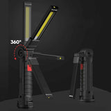 Magnetic COB LED Flashlight Rechargeable Hand Torch Work Light - M