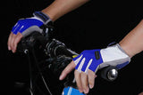 1 Pair Cycling Half Finger Bike Gloves With Anti Slip Pad For Unisex - Blue & XL